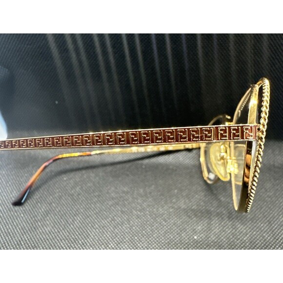 Vintage FENDI 80's Designer Gold Monogram Eyeglass Frame Mod FV 173 DEMO LENSES - Picture 6 of 15